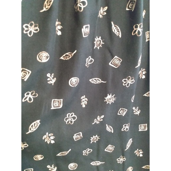 Vintage Dilly's Women's Black 100% Cotton Floral Dress XS Hand Made In USA - Picture 4 of 9